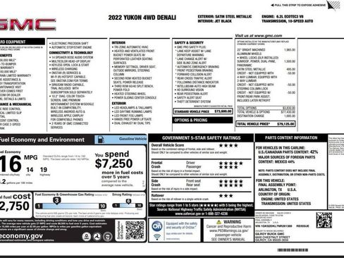 Used 2022 GMC Yukon Denali AWD/4WD image 16