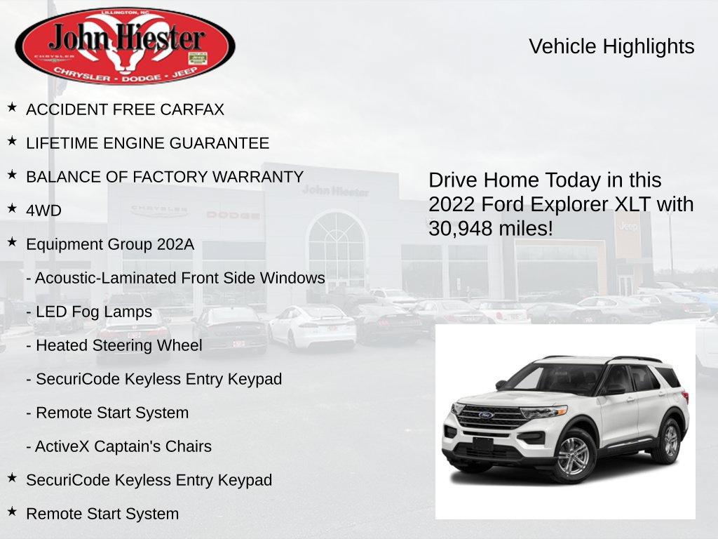 Used 2022 Ford Explorer XLT w/ Equipment Group 202A AWD/4WD image 3