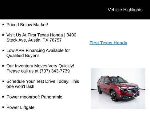 Used 2025 Subaru Forester Limited w/ Popular Package #2 AWD/4WD image 10