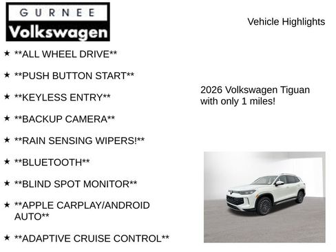 New 2026 Volkswagen Tiguan S AWD/4WD image 7
