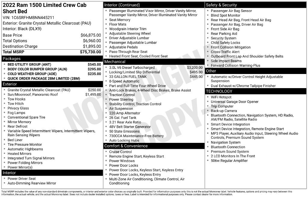 Used 2022 RAM 1500 Limited w/ Bed Utility Group AWD/4WD image 29
