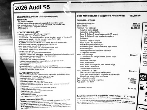 New 2026 Audi S5 Premium Plus AWD/4WD image 31