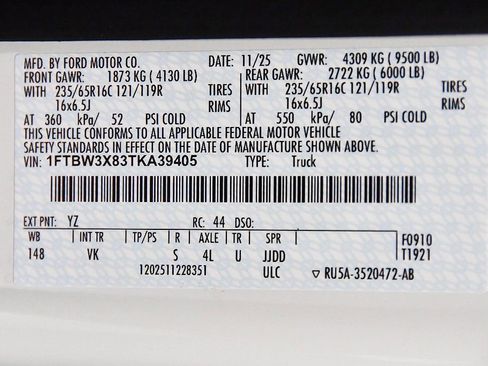 New 2026 Ford Transit 350 148 High Roof Extended w/ Load Area Protection Package image 11