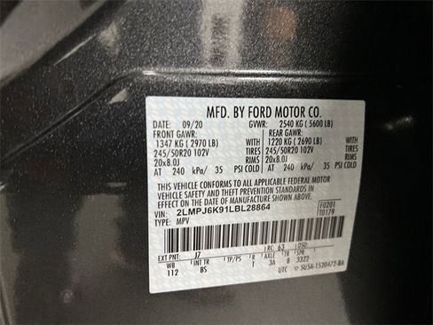 Used 2020 Lincoln Nautilus Reserve w/ Equipment Group 201A image 35