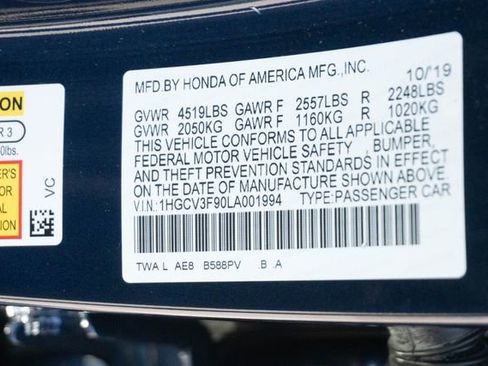 Certified 2020 Honda Accord Touring image 30