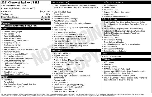 Used 2021 Chevrolet Equinox LS FWD image 22