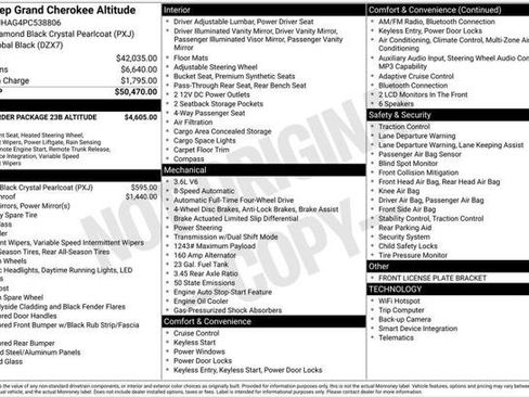 Certified 2023 Jeep Grand Cherokee Altitude AWD/4WD image 13