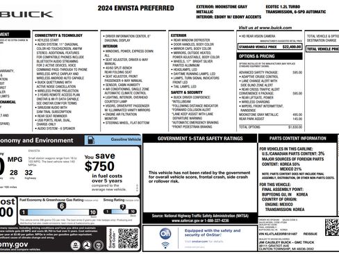 Used 2024 Buick Envista Preferred w/ Convenience II Package FWD image 7