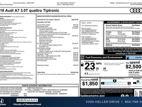 Used 2018 Audi A7 3.0T Premium Plus w/ Comfort Seating Package image 31