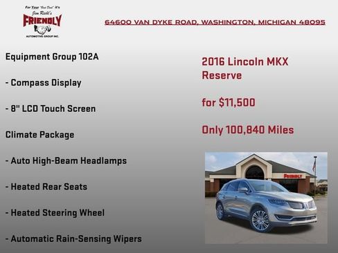 Used 2016 Lincoln MKX Reserve w/ Luxury Package AWD/4WD image 5