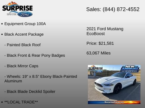 Used 2021 Ford Mustang Coupe w/ Black Accent Package RWD image 6