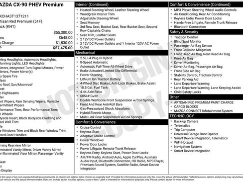 New 2026 MAZDA CX-90 Plug-In Hybrid w/Premium Sport AWD/4WD image 3