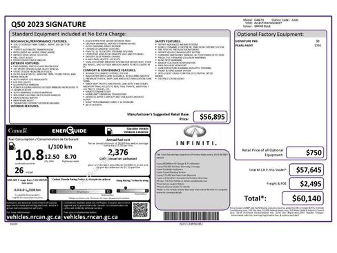 Used 2023 INFINITI Q50 Sensory AWD/4WD image 2