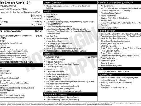 Used 2025 Buick Enclave Avenir w/ LPO, Floor Liner Package image 19