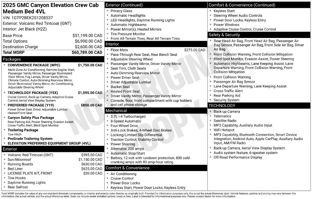Used 2025 GMC Canyon Elevation w/ Convenience Package AWD/4WD image 1