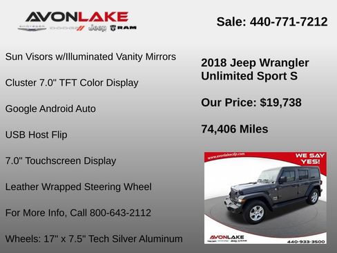 Used 2018 Jeep Wrangler Unlimited Sport S image 37