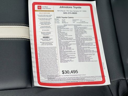 Certified 2025 Toyota Camry SE FWD image 3