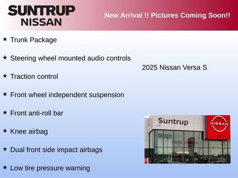 Used 2025 Nissan Versa S w/ Trunk Package image 2