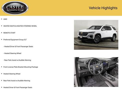 Used 2022 Chevrolet Traverse LT w/ LPO, Floor Liner Package AWD/4WD image 3