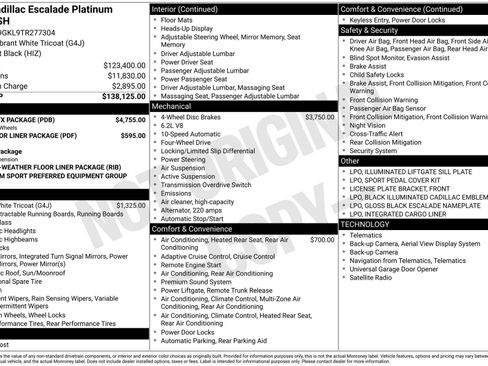 New 2026 Cadillac Escalade Platinum Sport w/ LPO, ONYX Package image 45