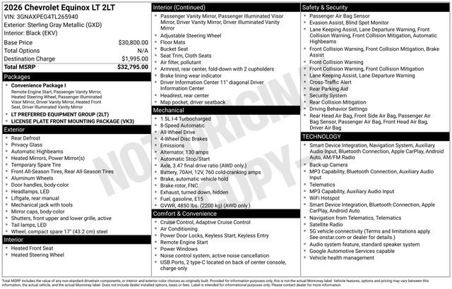 Used 2026 Chevrolet Equinox LT AWD/4WD image 27