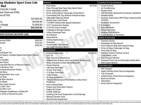 Certified 2024 Jeep Gladiator Sport AWD/4WD image 10