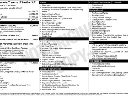 Used 2019 Chevrolet Traverse LT w/ LT Premium Package AWD/4WD image 3