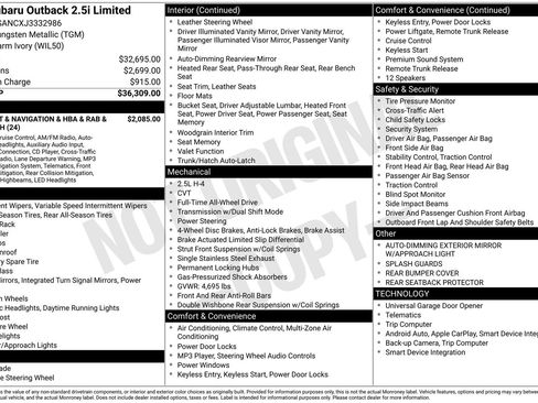 Used 2018 Subaru Outback 2.5i Limited image 31