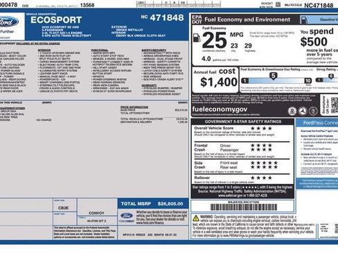 Certified 2022 Ford EcoSport SE image 37