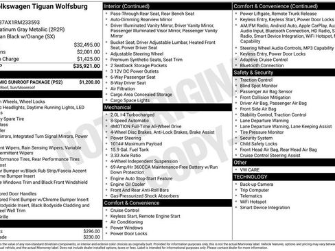 Used 2024 Volkswagen Tiguan Wolfsburg Edition w/ Panoramic Sunroof Package AWD/4WD image 2