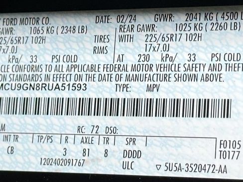 Certified 2024 Ford Escape Active AWD/4WD image 56