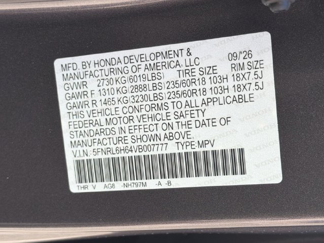 New 2027 Honda Odyssey EX-L image 32