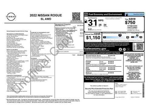 Used 2022 Nissan Rogue SL w/ SL Premium Package image 35