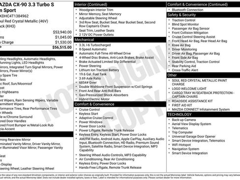 New 2026 MAZDA CX-90 3.3 Turbo S w/ Premium Package AWD/4WD image 40