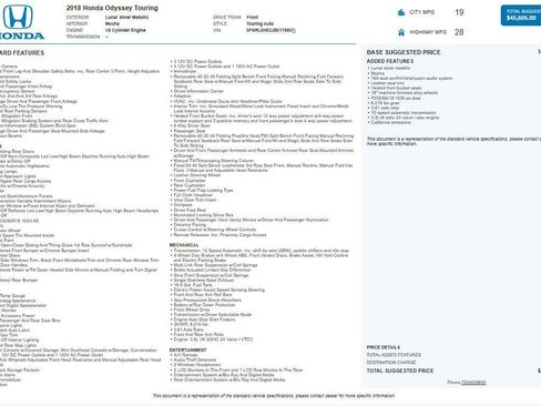 Used 2018 Honda Odyssey Touring image 2