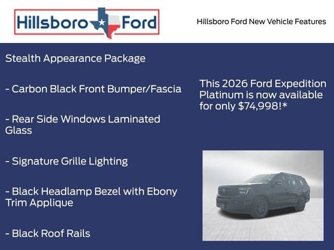 New 2026 Ford Expedition Platinum w/ Stealth Appearance Package AWD/4WD image 15