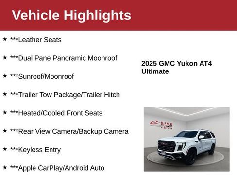 Used 2025 GMC Yukon AT4 Ultimate w/ LPO, Floor Liner Package AWD/4WD image 4