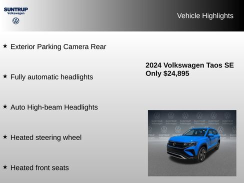 Used 2024 Volkswagen Taos SE w/ Panoramic Sunroof Package AWD/4WD image 16