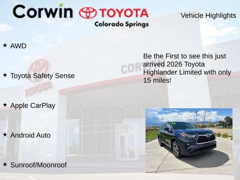 Used 2026 Toyota Highlander Limited AWD/4WD image 2