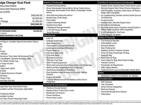 Used 2019 Dodge Charger Scat Pack w/ Dynamics Package RWD image 38