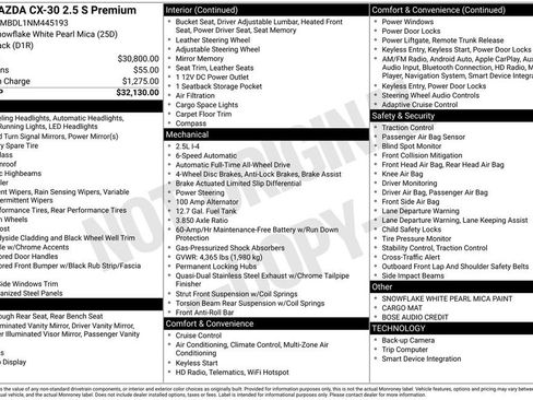 Used 2022 MAZDA CX-30 AWD 2.5 S w/ Premium Package image 34