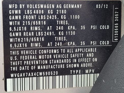 Used 2012 Volkswagen Tiguan S FWD image 10
