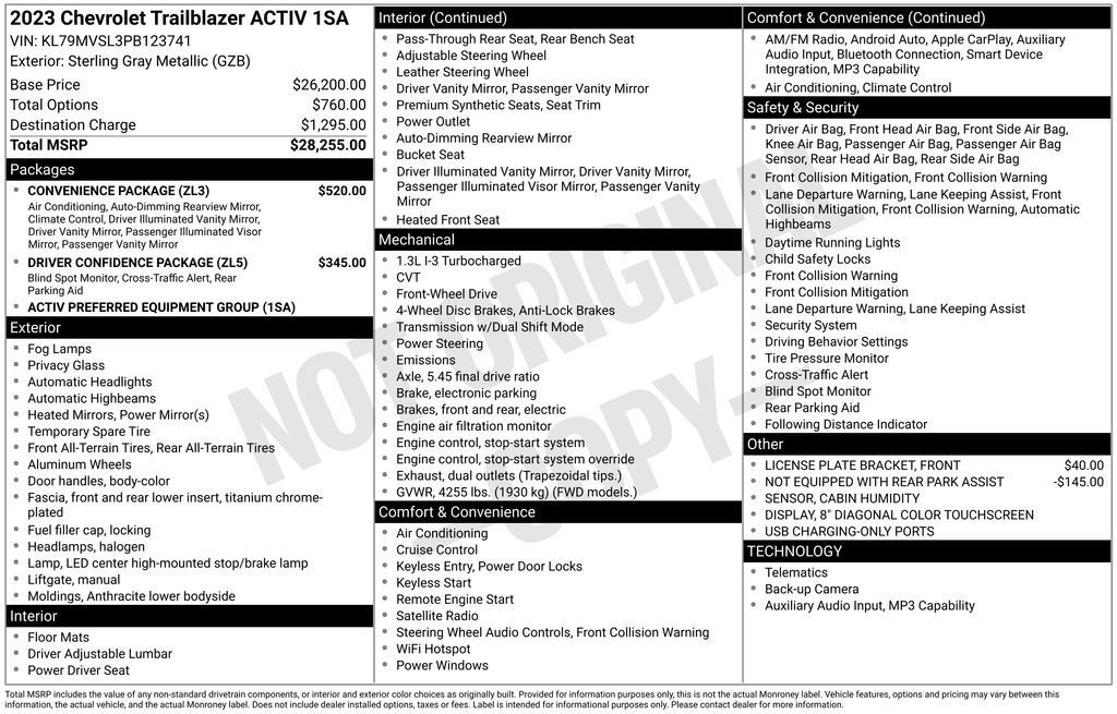 Used 2023 Chevrolet TrailBlazer ACTIV w/ Convenience Package FWD image 6