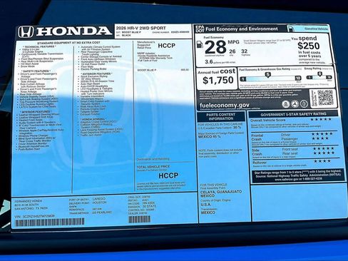 New 2026 Honda HR-V Sport image 19