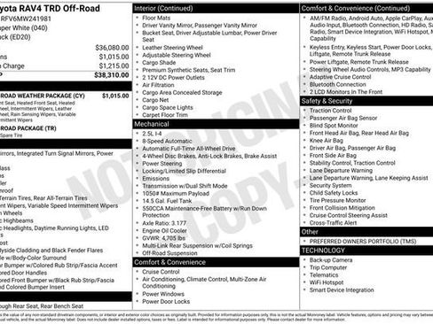 Used 2021 Toyota RAV4 TRD Off-Road w/ TRD Off-Road Weather Package AWD/4WD image 2