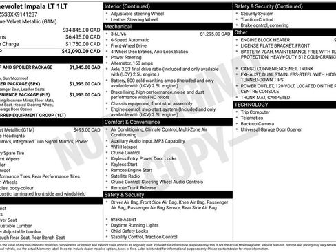 Used 2019 Chevrolet Impala LT w/ Sunroof and Spoiler Package FWD image 10