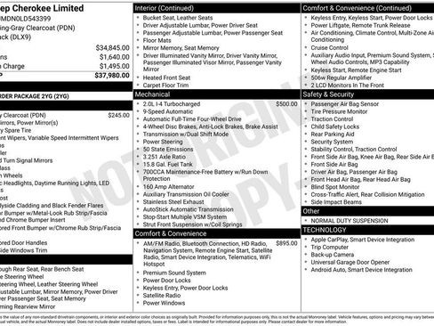 Certified 2020 Jeep Cherokee Limited AWD/4WD image 13
