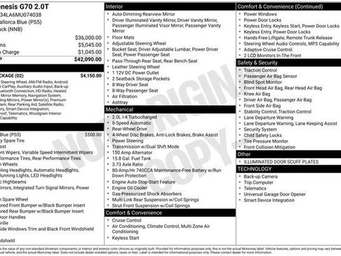 Used 2021 Genesis G70 2.0T w/ Elite Package image 7