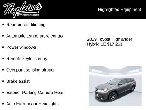 Used 2019 Toyota Highlander LE AWD/4WD image 3