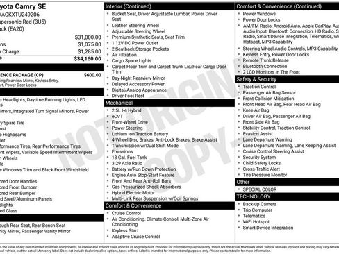 Used 2026 Toyota Camry SE w/ Convenience Package FWD image 26